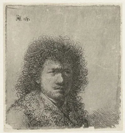 Zelfportret met ruig haar