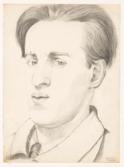 Zelfportret met stropdas: B-1-1, 9 maart