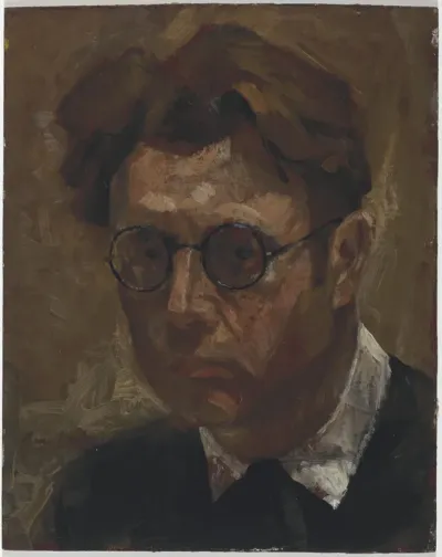 Zelfportret met witte hemdskraag
