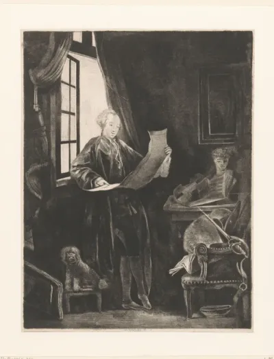 Zelfportret van Claude-Henri Watelet als Jan Six