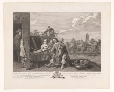 Zelfportret van David (II) Teniers met zijn familie op een bordes