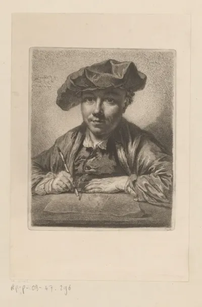 Zelfportret van Georg Friedrich Schmidt