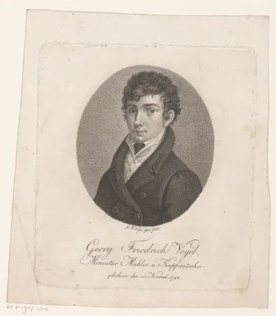 Zelfportret van Georg Friedrich Vogel