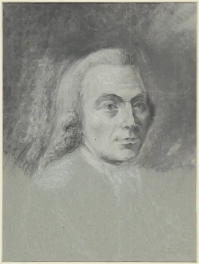 Zelfportret van Gerrit Zegelaar, met pruik