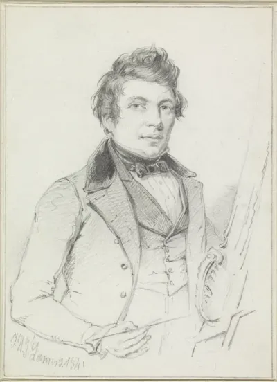 Zelfportret van Johann Herman Joseph van Lamers