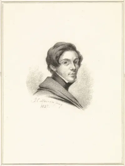 Zelfportret van Johannes Cornelis Haccou