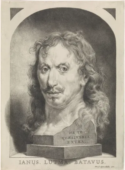 Zelfportret van Johannes Lutma de Jonge in een nis