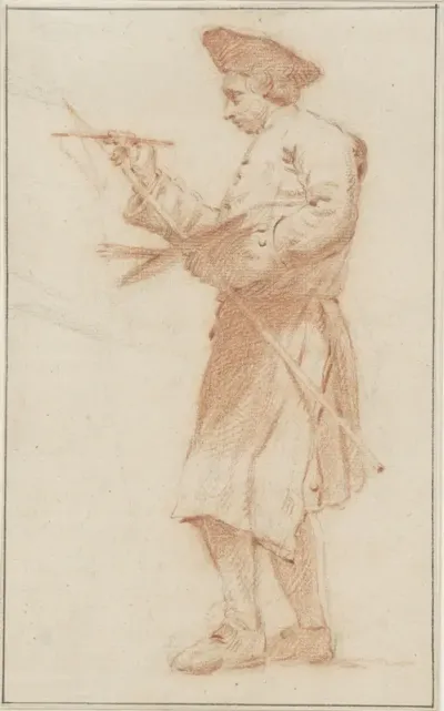 Zelfportret van Leendert Overbeek
