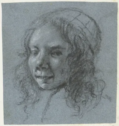 Zelfportret van Moses ter Borch, glimlachend