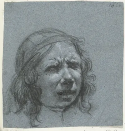 Zelfportret van Moses ter Borch met gefronst voorhoofd