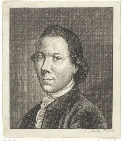 Zelfportret van prentmaker Johan Christoffel Schultz
