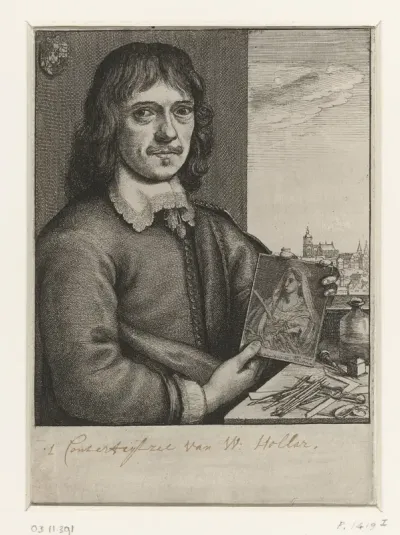 Zelfportret van Wenzel Hollar
