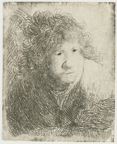 Zelfportret, voorover geleund