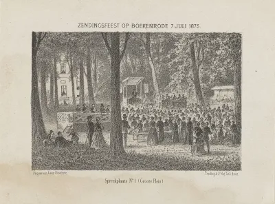 Zendingsfeest op Boekenrode 7 Juli 1875 / Spreekplaats No. 1 (Groote Plein)