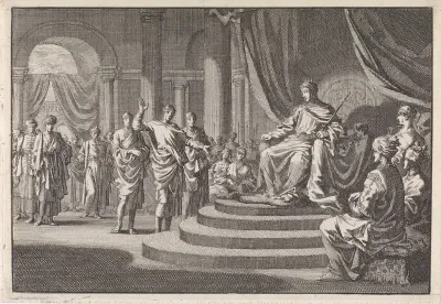 Zerubbabel voor koning Darius