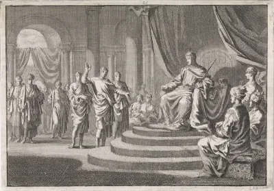 Zerubbabel voor koning Darius