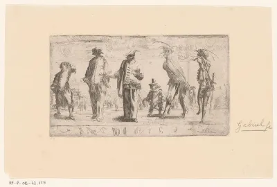 Zes figuren uit de Commedia del Arte