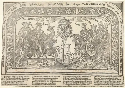Zes kinderen van Filips de Schone en Johanna van Castilië te paard