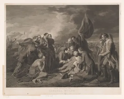 Zes portretten van aanwezigen bij de dood van James Wolfe