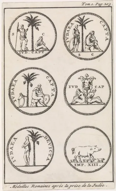 Zes Romeinse penningen