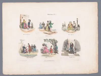 Zes scènes met diverse personen