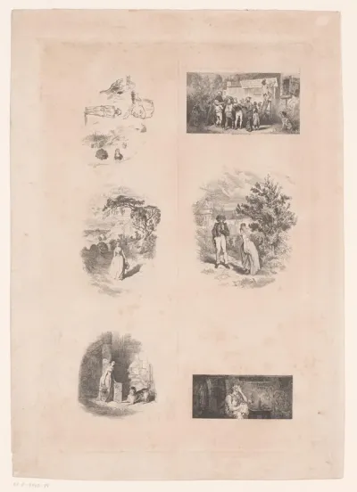Zes voorstellingen uit Madame Acker van Giavarni