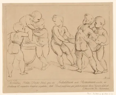 Zeven spelende putti
