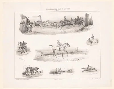 Zeven voorstellingen van paarden en ruiters