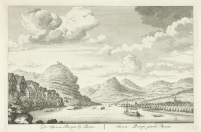 Zevengebergte bij Bonn, gezien vanaf de Rijn