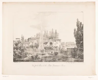 Zicht buiten de Porta Pinciana te Rome