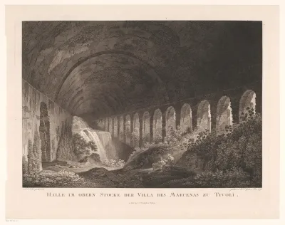 Zicht in de stallen van Villa Maecenas in Tivoli