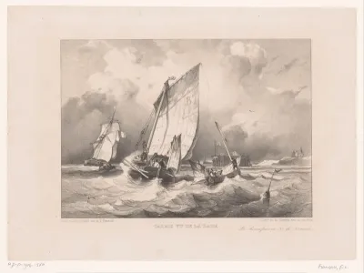 Zicht op Calais vanuit de haven