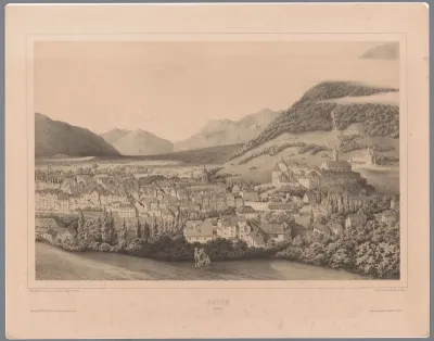 Zicht op Chur in Graubünden