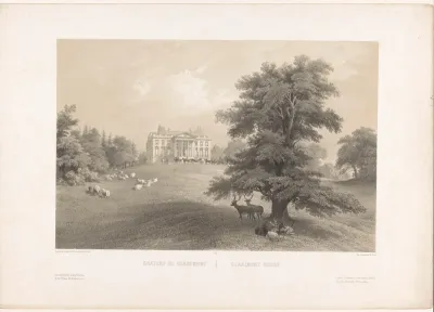 Zicht op Claremont House vanuit de landschapstuin