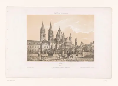 Zicht op de Abbaye aux Hommes met de Église Saint-Étienne te Caen