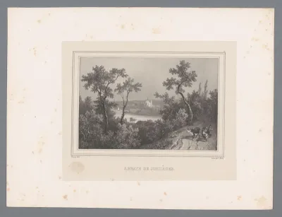 Zicht op de abdij van Jumièges