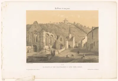 Zicht op de abdij van Léhon met de Chapelle des Beaumanoir