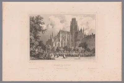 Zicht op de abdijkerk van Saint-Ouen in Rouen