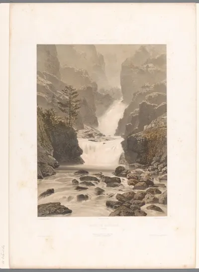 Zicht op de Barberine-waterval bij Vallorcine