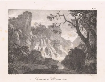 Zicht op de Bérard-waterval bij Vallorcine