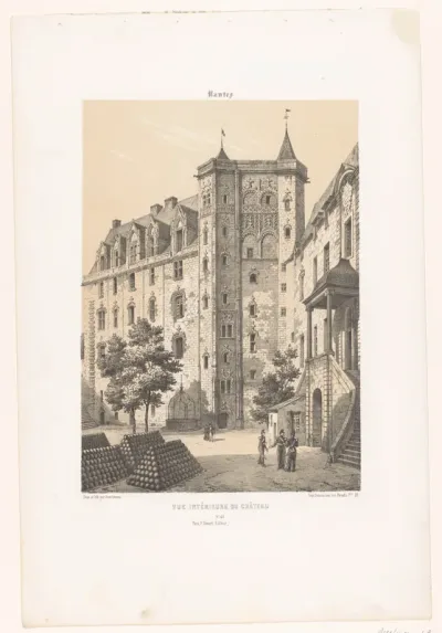 Zicht op de binnenplaats van het kasteel van Nantes