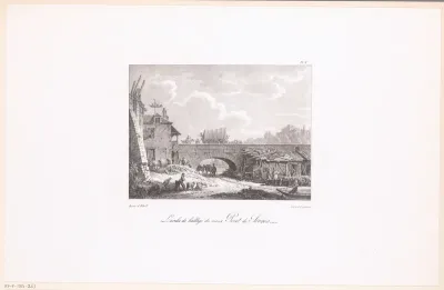 Zicht op de boog in de oude Pont de Sèvres