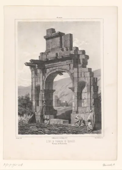 Zicht op de Boog van Caracalla in Djémila