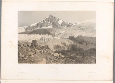 Zicht op de Bossons-gletsjer in de vallei van Chamonix