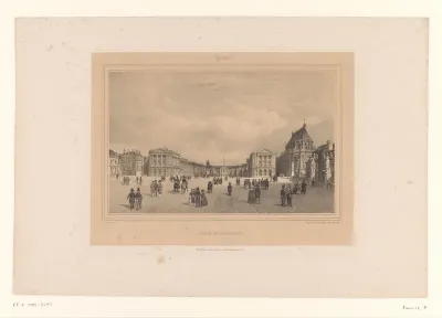 Zicht op de Cour d'Honneur van het Kasteel van Versailles