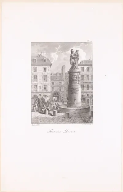 Zicht op de Fontaine Desaix in Parijs