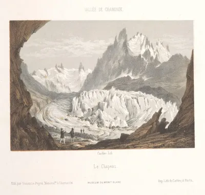Zicht op de gletsjer Mer-de-Glace bij Les Bois en Les Tines