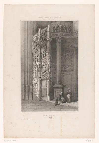 Zicht op de Gotische orgeltrap in de Saint-Maclou te Rouen