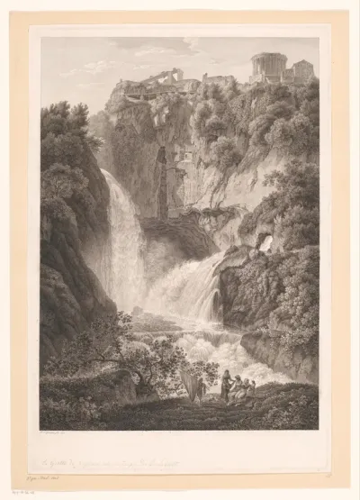 Zicht op de grot van Neptunus in Tivoli