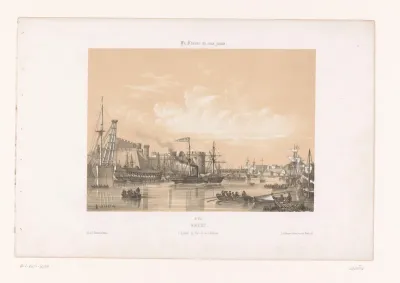 Zicht op de haven en het kasteel van Brest